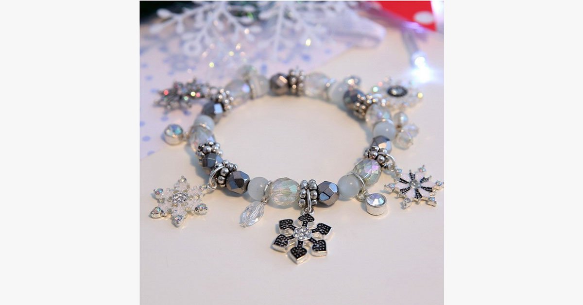 White Christmas Charm Bracelet