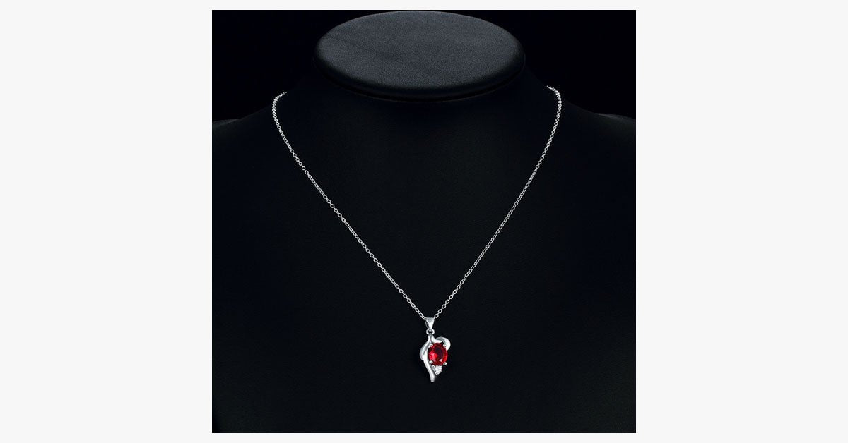 Elegant Ruby Crystal Necklace