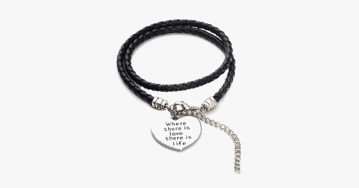 Where there is love there is life - Hand Stamped Bracelet