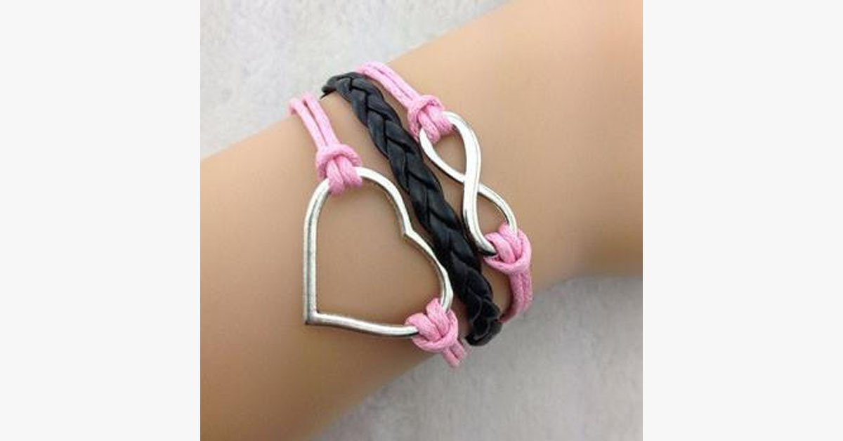 Open Heart Infinity Bracelet