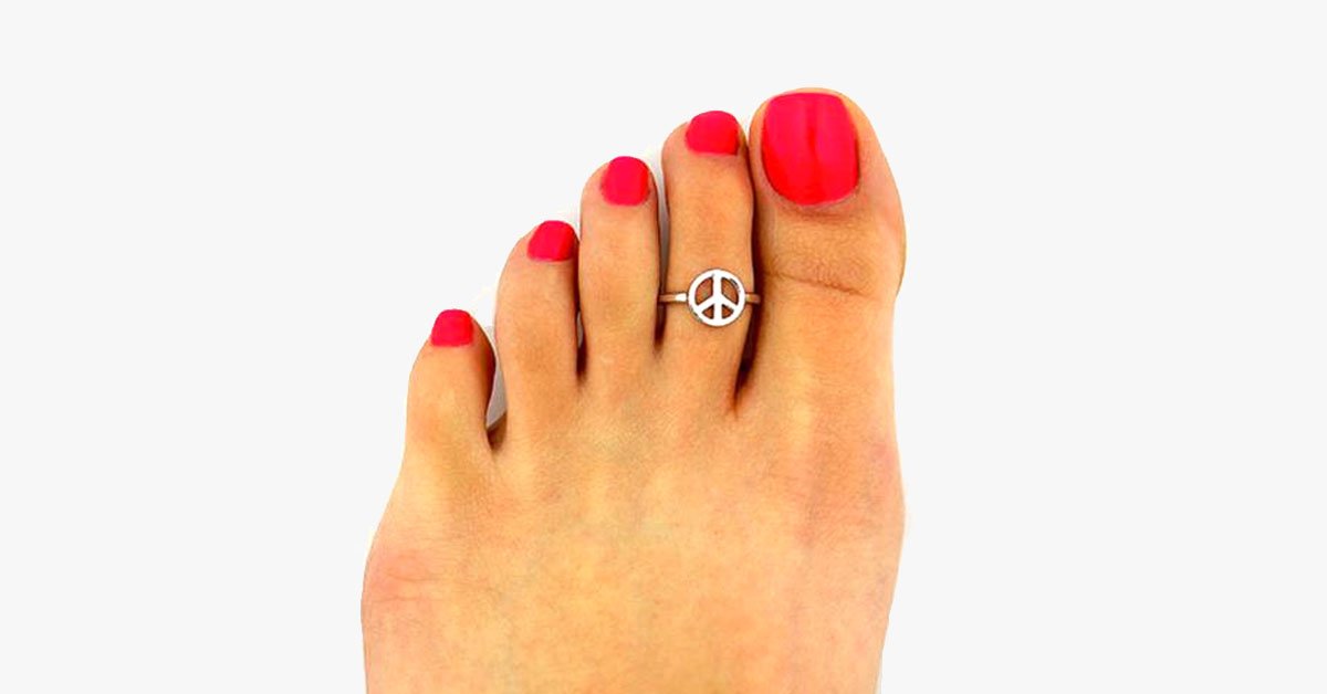 Silver Peace Toe Ring