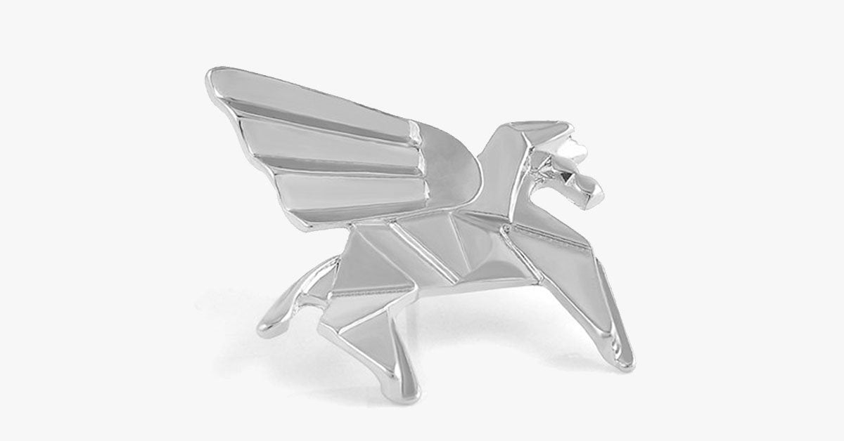 Silver Pegasus Origami Pin