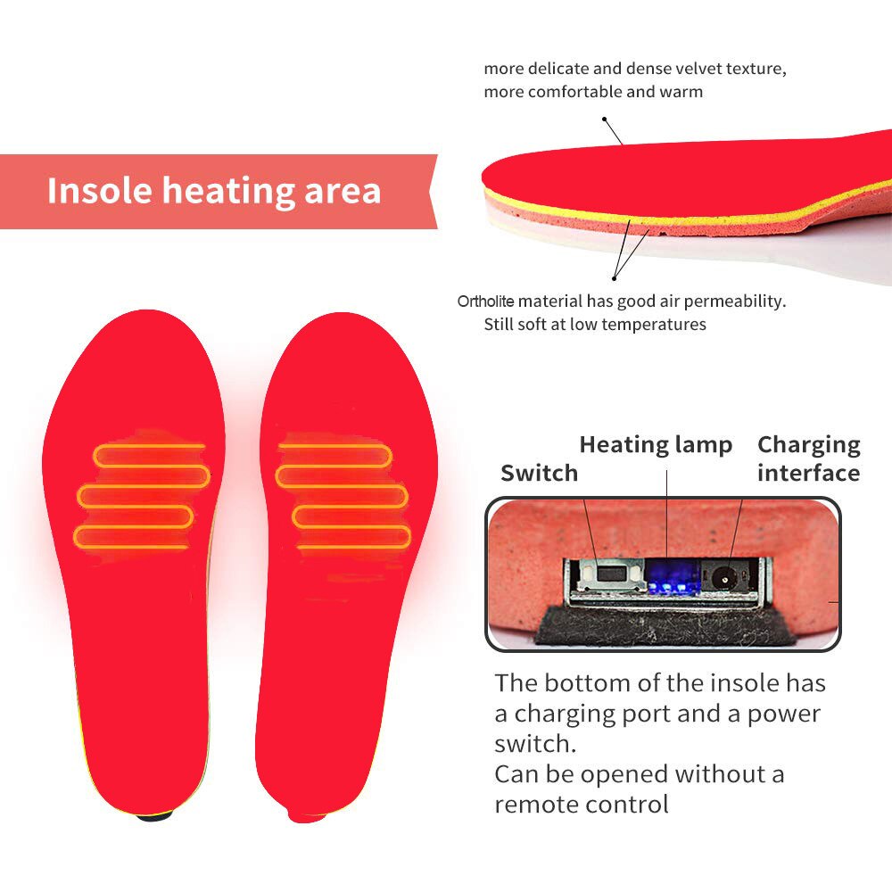 Rechargeable Bluetooth Heated Insoles - Warm Your Feet On The Go