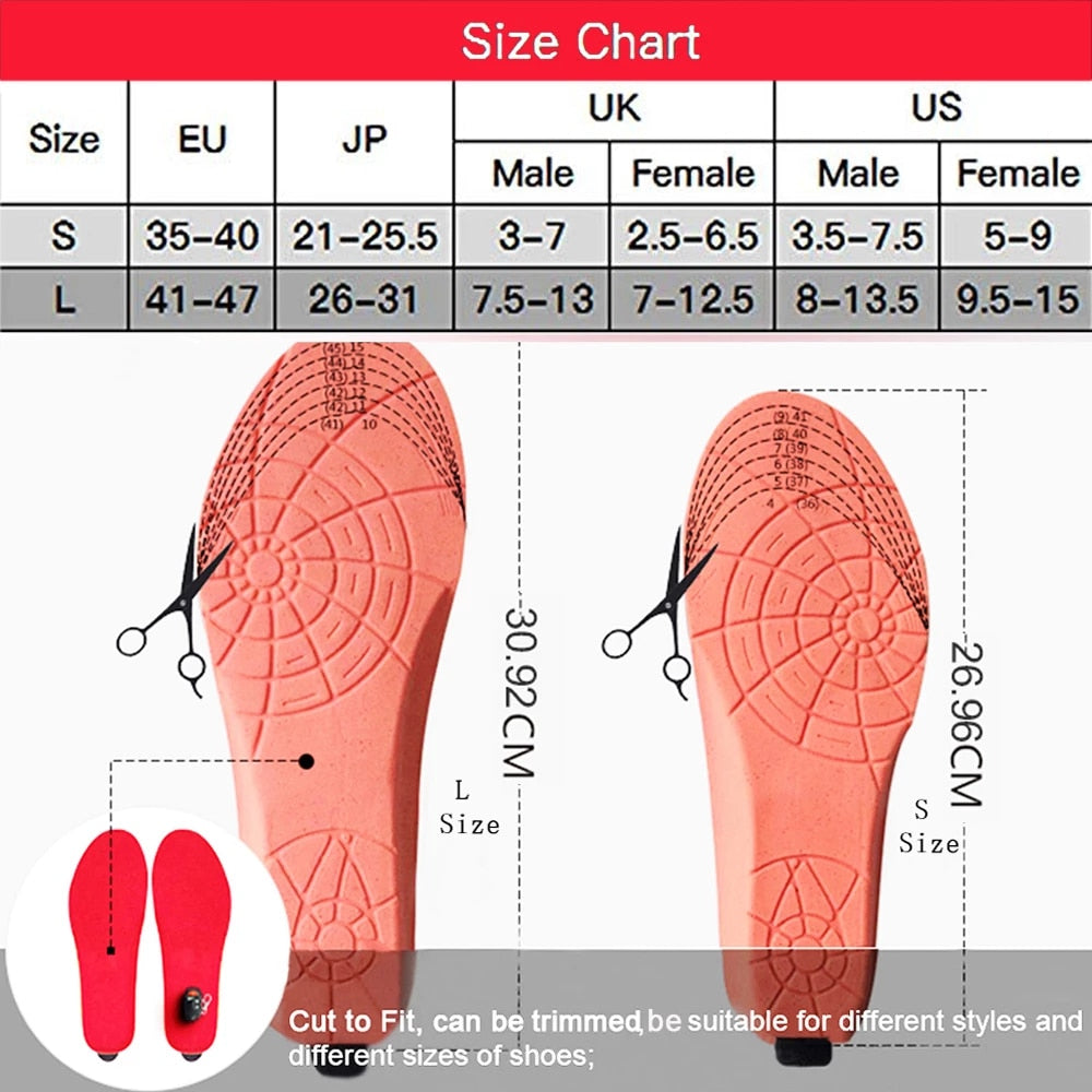 Rechargeable Bluetooth Heated Insoles - Warm Your Feet On The Go