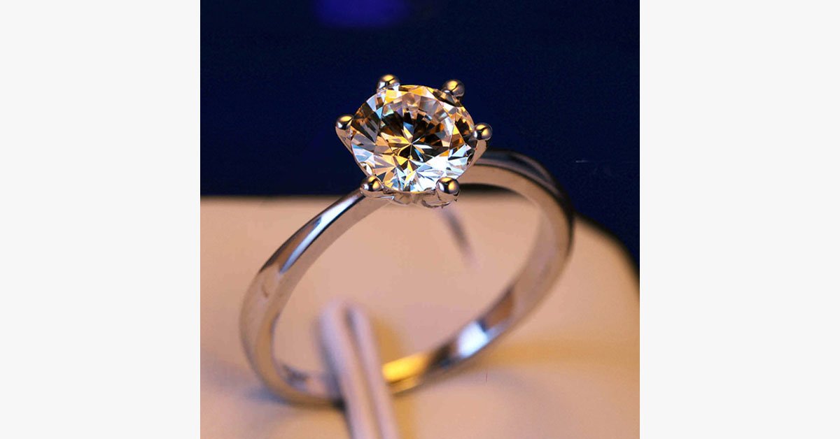 Silver Plated Crystal Ring