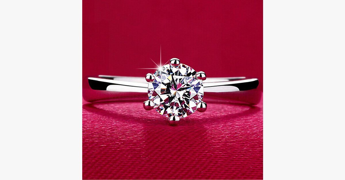Silver Plated Crystal Ring