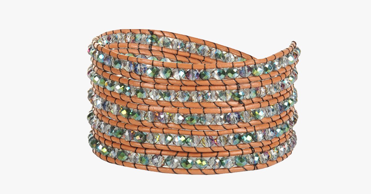Green Crystal Wrap Bracelet