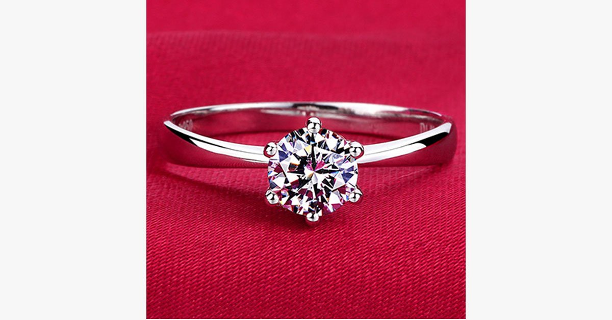 Silver Plated Crystal Ring