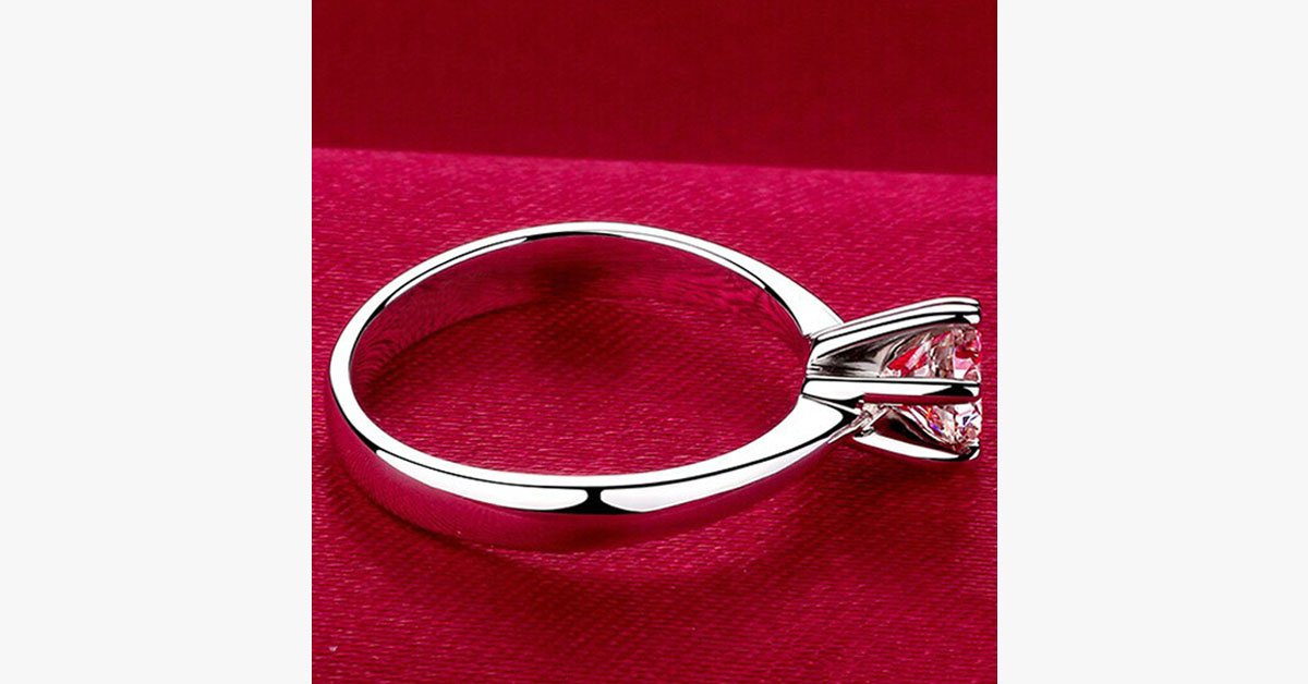 Silver Plated Crystal Ring