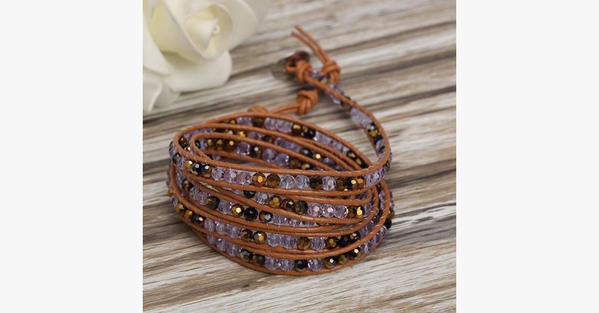 Purple Gold Wrap Bracelet