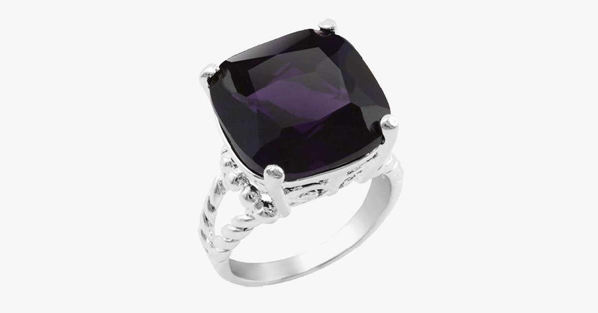 Midnight Purple Cocktail Ring
