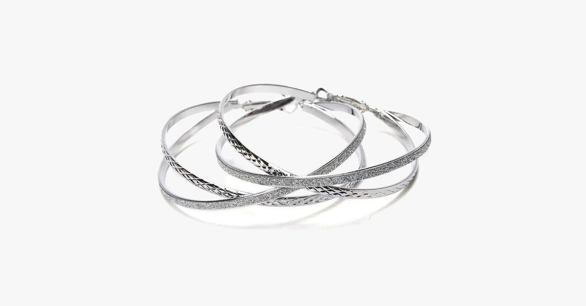 Double Band Stardust Hoop Earrings