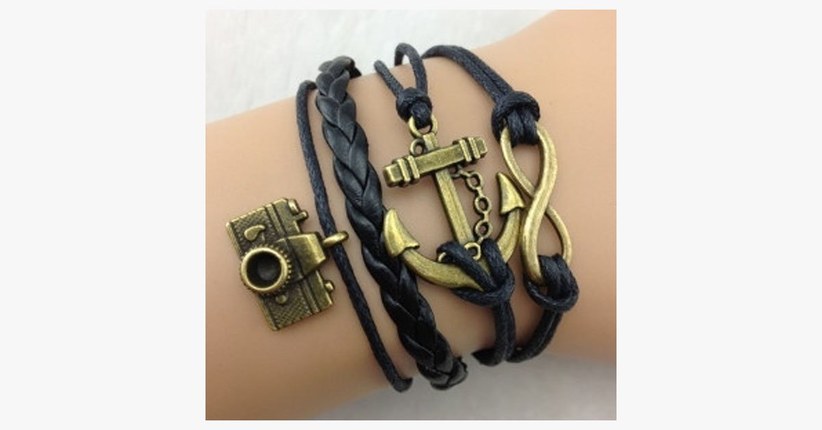Camera Anchor Infinity Bracelet