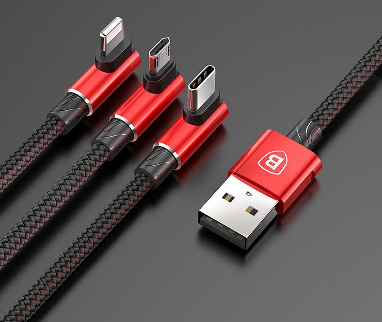 3-headed L-shaped Cable to Have All Your Devices Covered