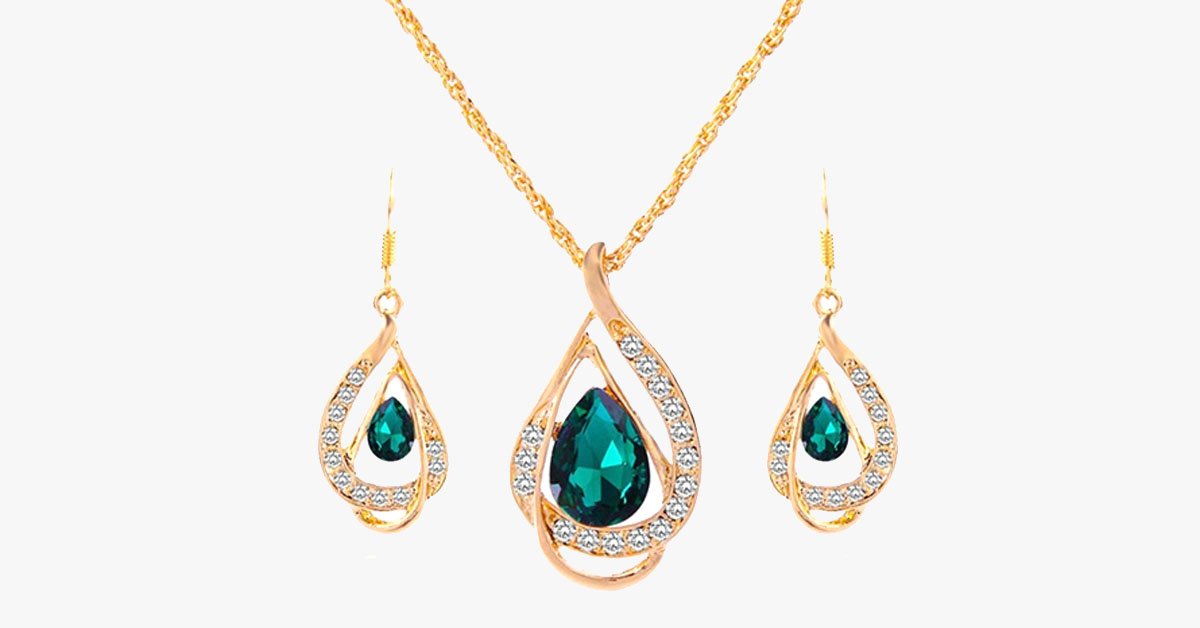 Green Emerald Pendant Set
