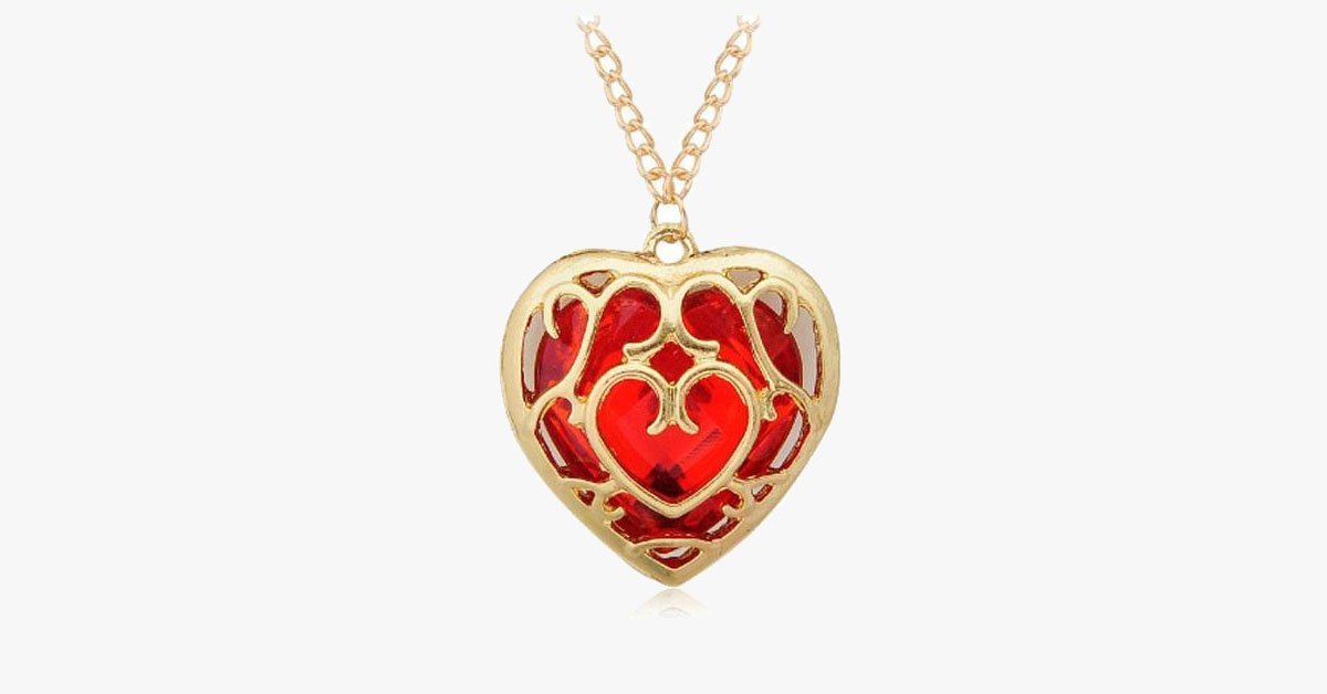 Embroidered Heart Necklace