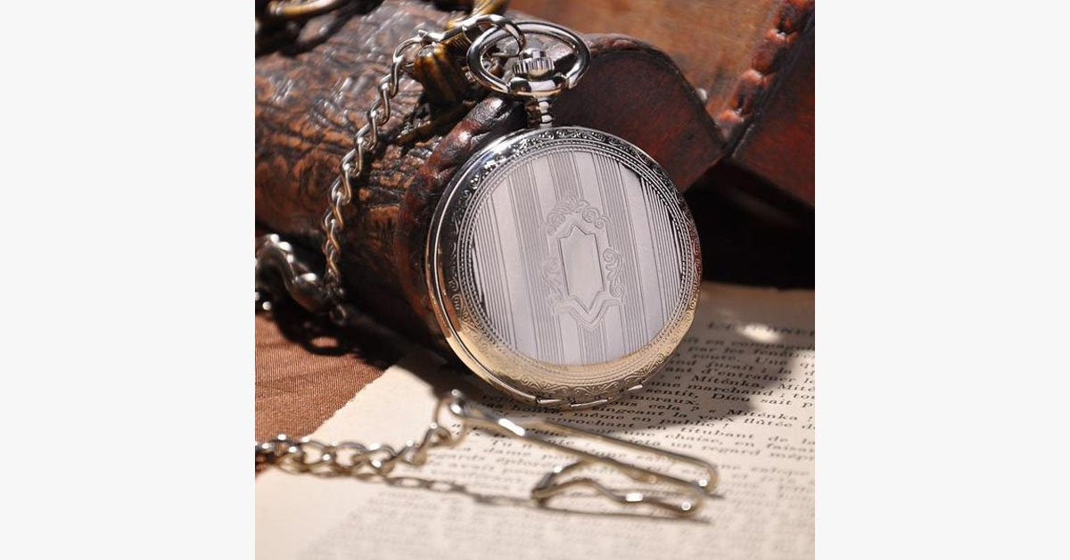 Silver Shield Full Hunter Pocket Watch