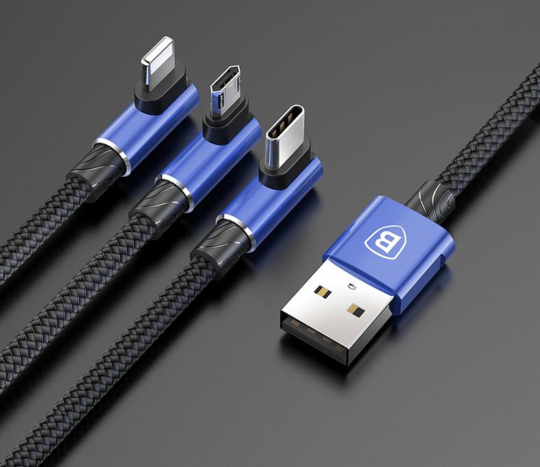 3-headed L-shaped Cable to Have All Your Devices Covered