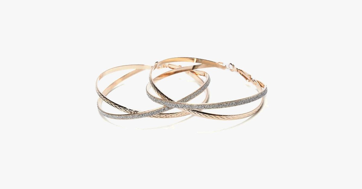 Double Band Stardust Hoop Earrings