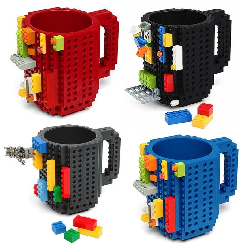 1Pc 12oz Build-On Brick Mug Type Building Blocks Coffee Cup