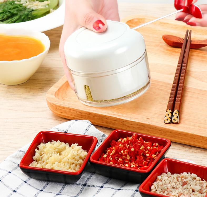 Manual Garlic/Ginger Crusher With Storage Pot, Safe Kitchen Gadget For Potato, Chili, Ginger, Onion & More