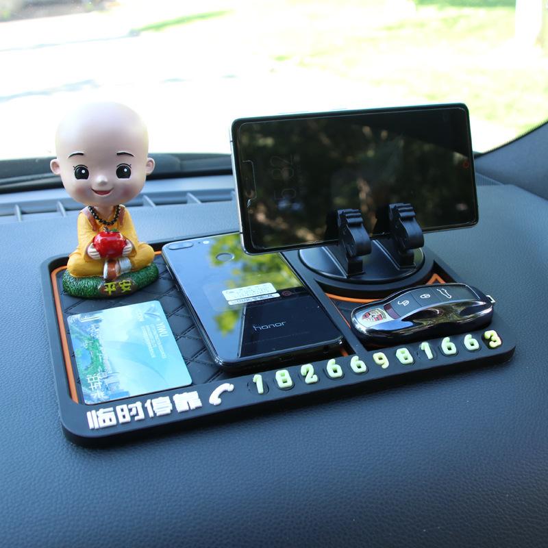 Anti-Slip Car Dashboard Pad With Phone Holder & Organizer