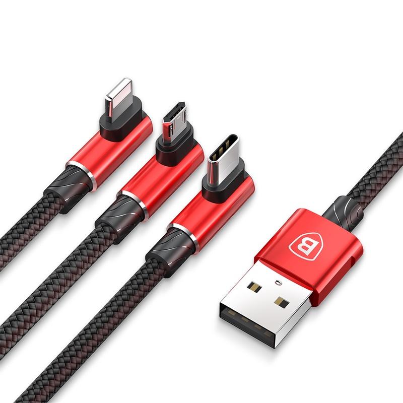 3-headed L-shaped Cable to Have All Your Devices Covered