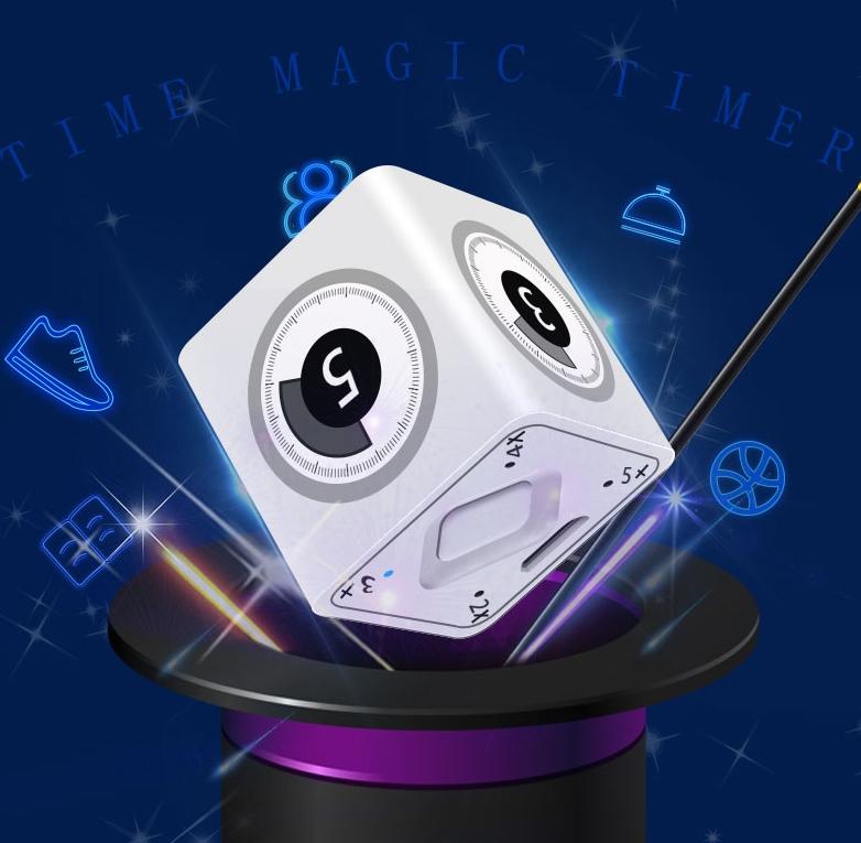 USB Rechargeable Portable Cubic Timer For Kids And Adults, Flip To Start
