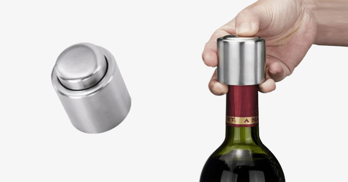 Stainless Steel Vacuum Wine Sealer – Seal Your Wine And Make It Last Longer!