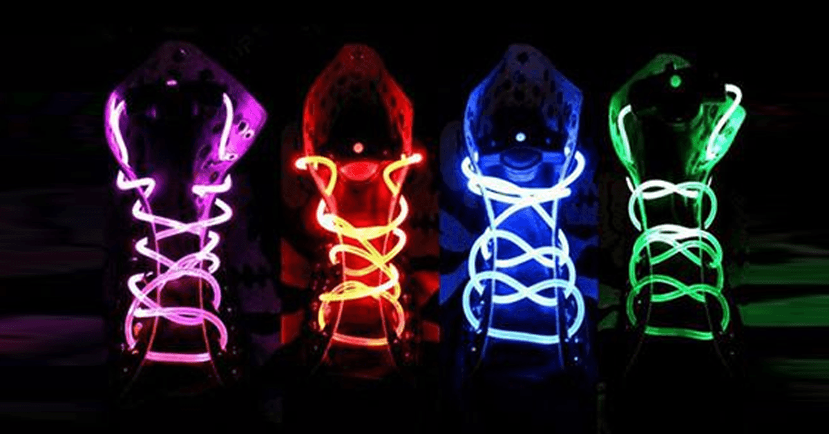 LED Waterproof Shoelaces - 3 Modes - Assorted Colors