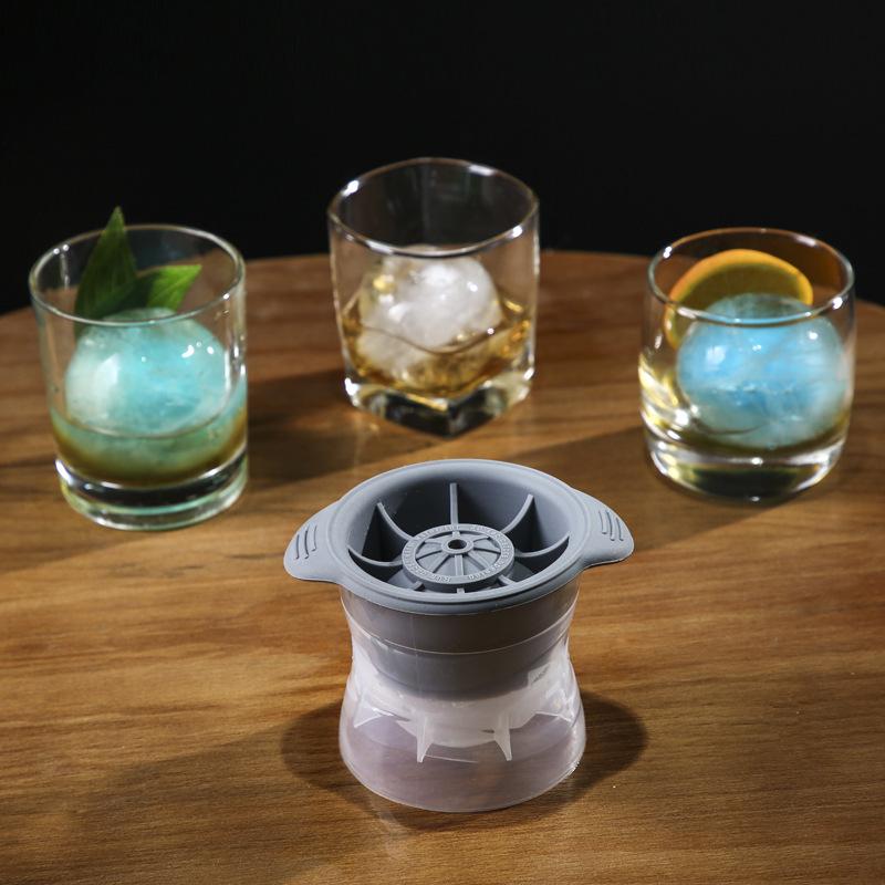 Reusable Sphere Silicone Ice Cube Tray For Whisky, Scotch, Highball Cocktail & Liqueur Glass