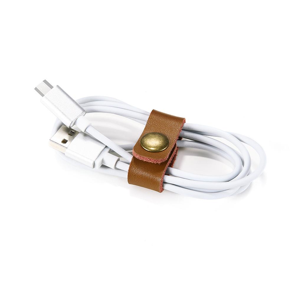 Secure and Organize Cables with Genuine Leather Cable Organizer