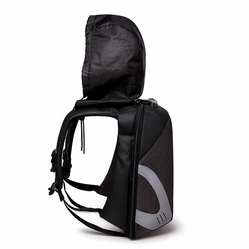 Anti-Theft Waterproof Travel Backpack, With Detachable Waterproof Hat & Fits 15.6-Inch Laptop
