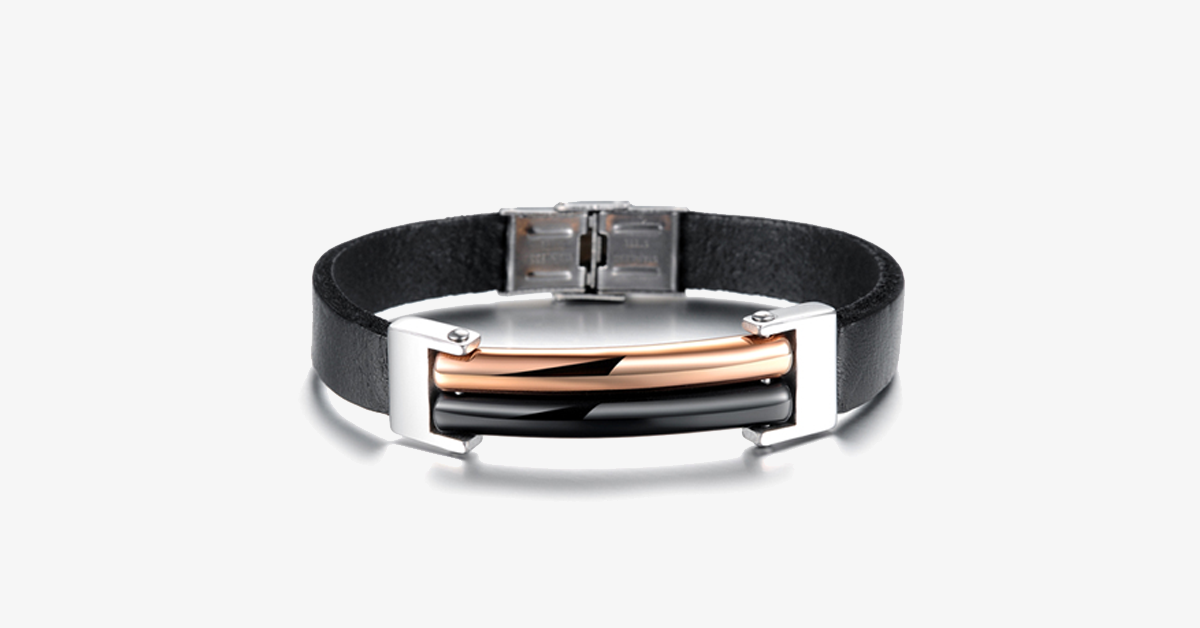 Dual Tone Korean Style Men’s Bracelet in Stainless Steel