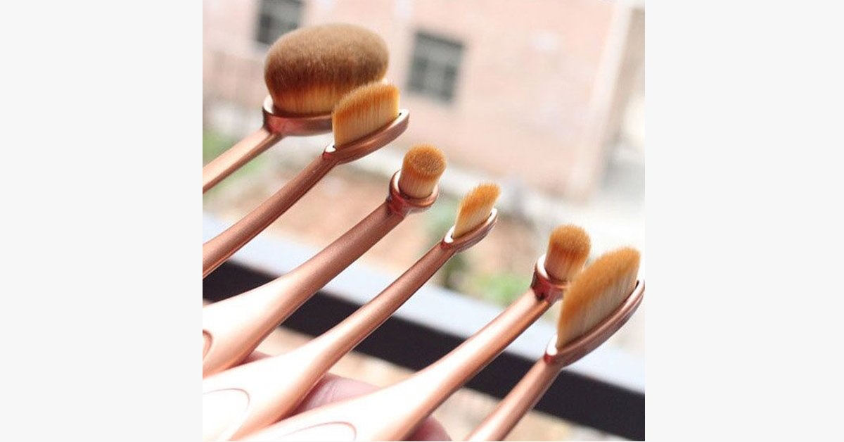 'The Midas Touch' 10 Piece Oval Brush Set