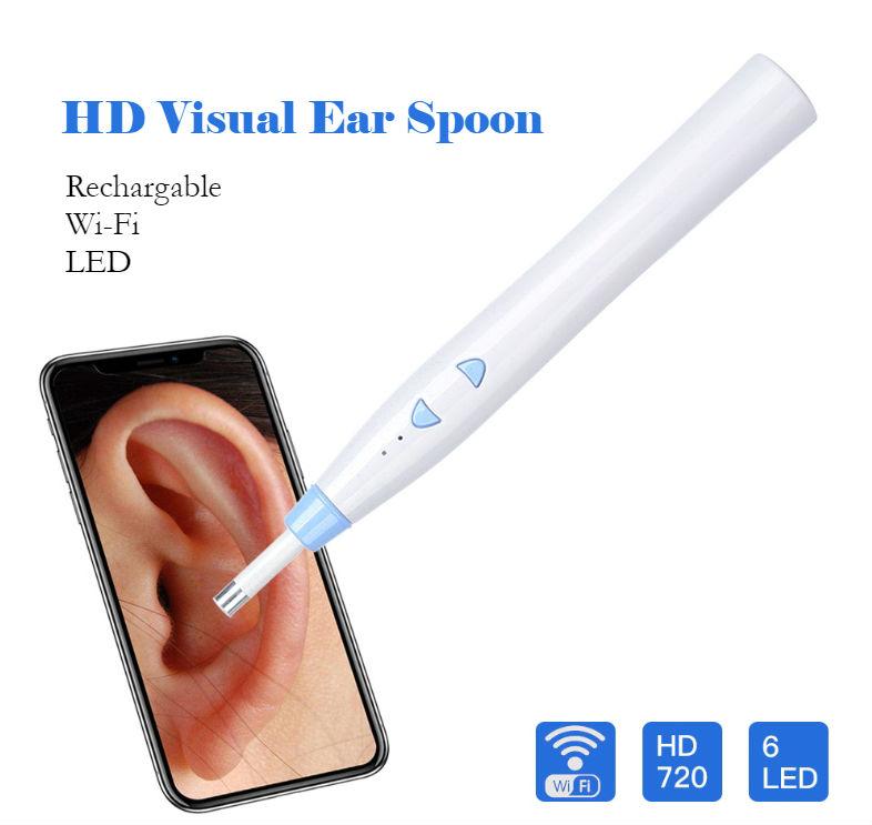 Visual Ear Spoon: LED+Camera+WiFi = Safe, Clear & Clean