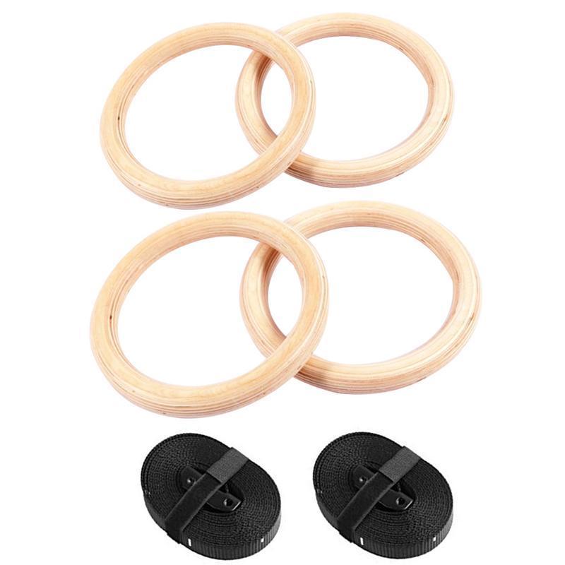 2pcs Wooden Gymnastics Birch Ring