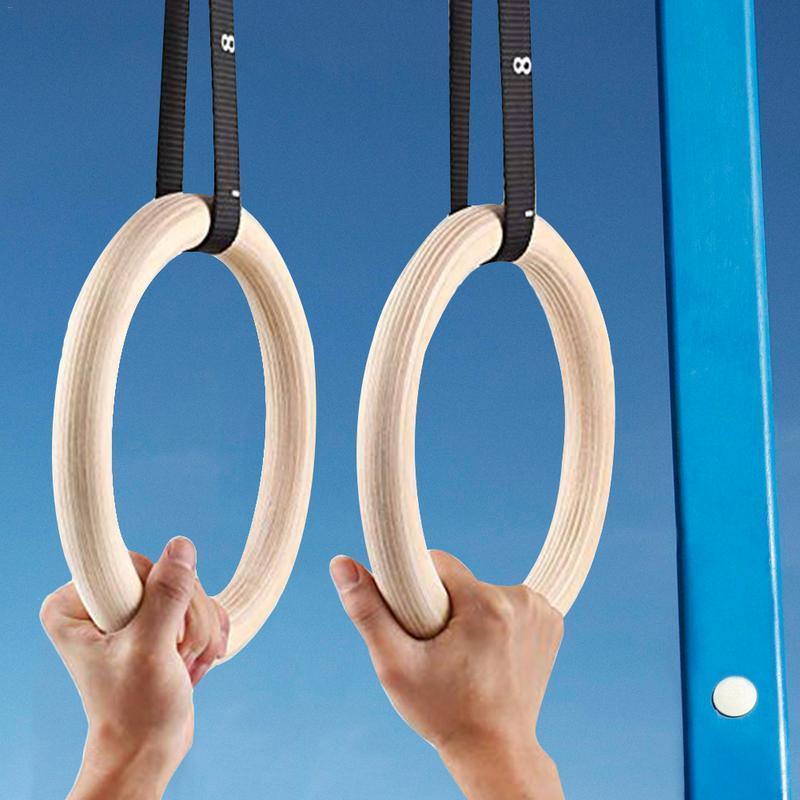 2pcs Wooden Gymnastics Birch Ring