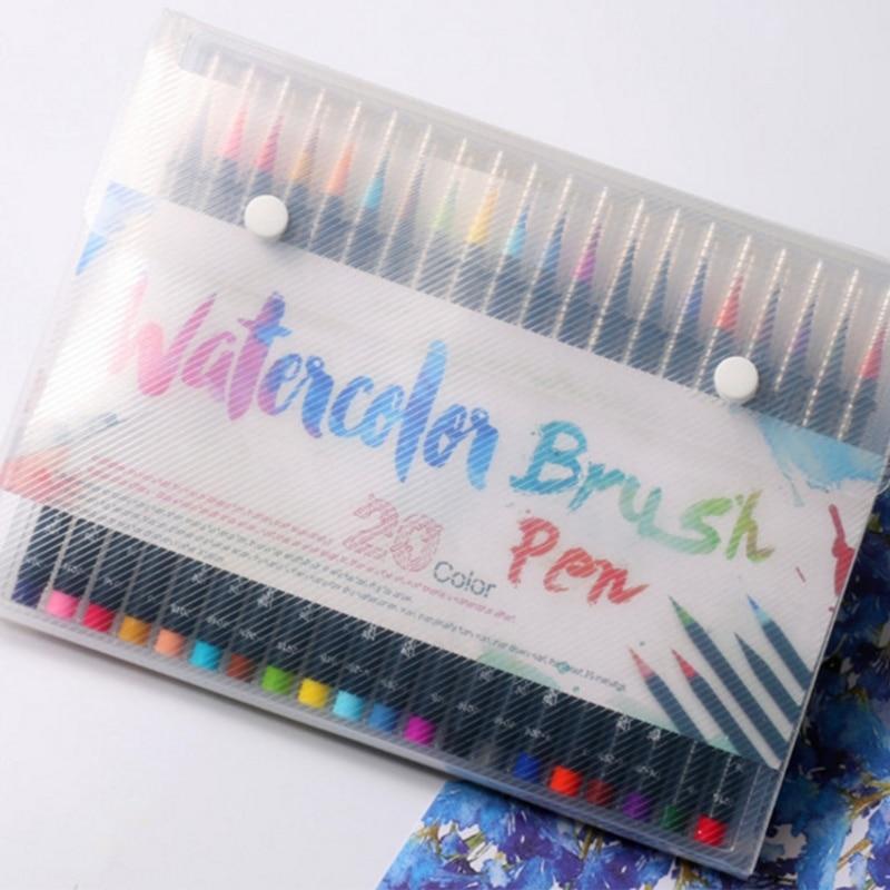 20 Colors Watercolor Soft Brush Calligraphy Pen