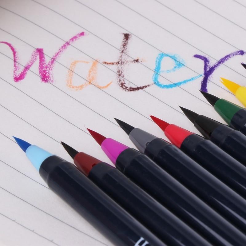 20 Colors Watercolor Soft Brush Calligraphy Pen