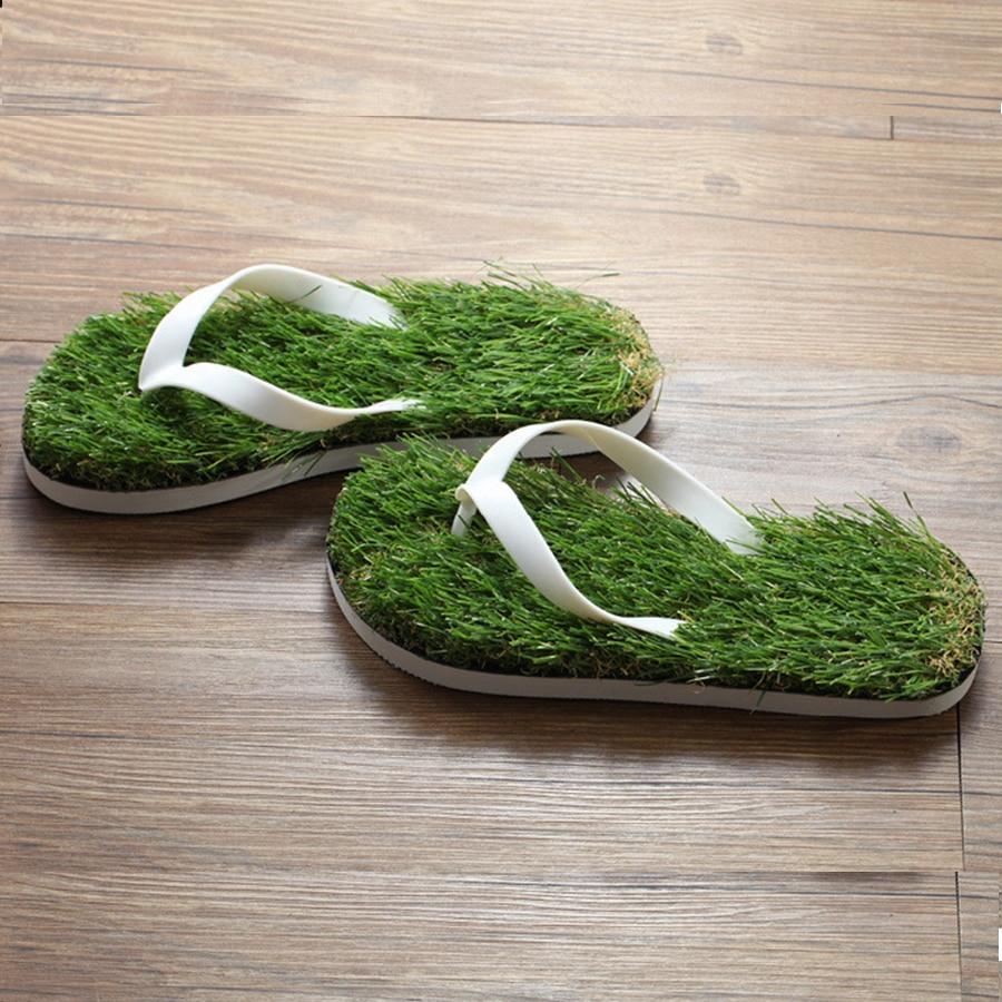 Green Grassy Flip Flops