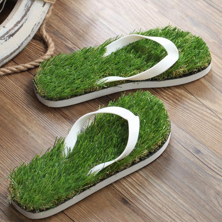 Green Grassy Flip Flops