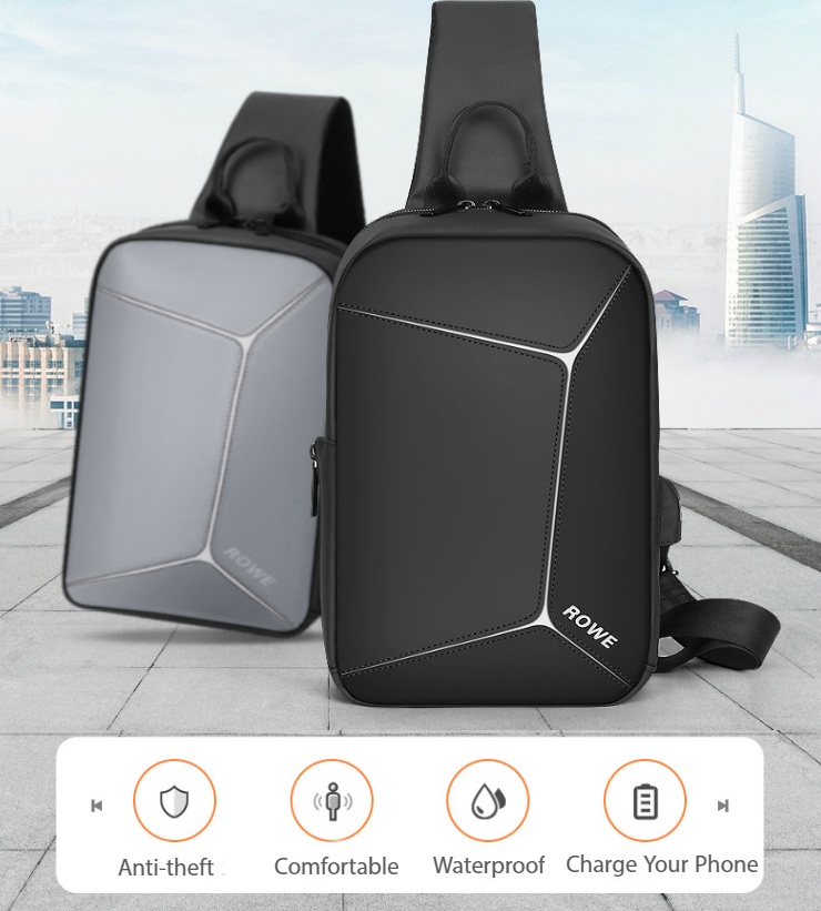 Anti-theft Sling Bag With USB Charging Port For Traveling, Cycling & Hiking