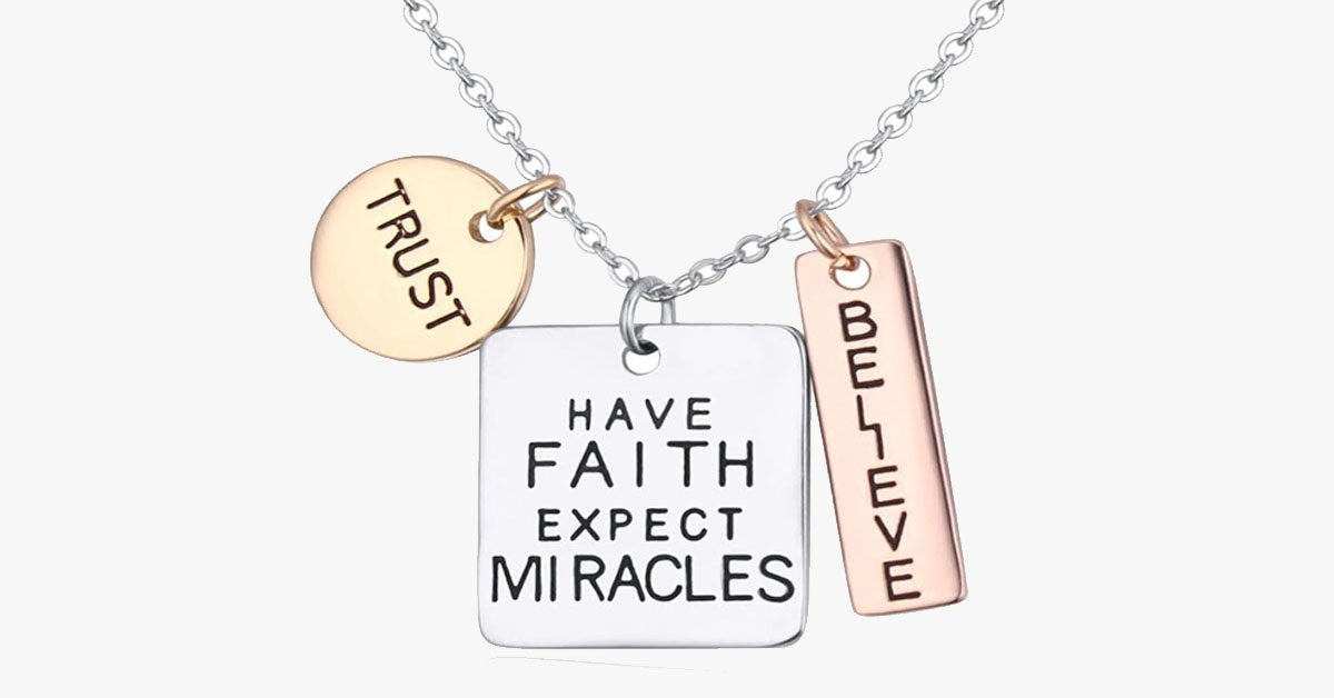 Trust Faith Believe Charm Pendant