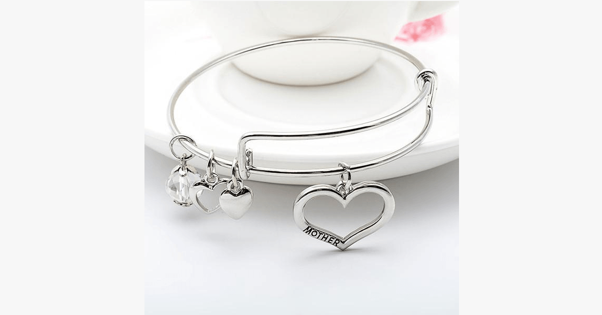 Mother Daughter Charm Bangle Set