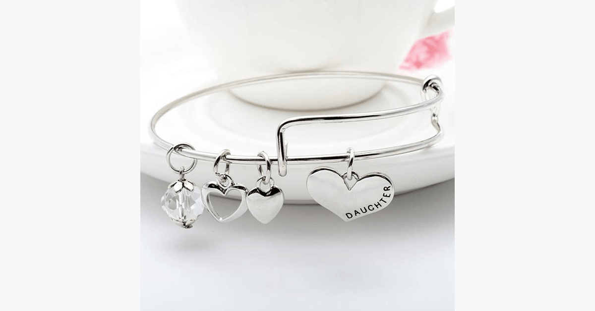 Mother Daughter Charm Bangle Set