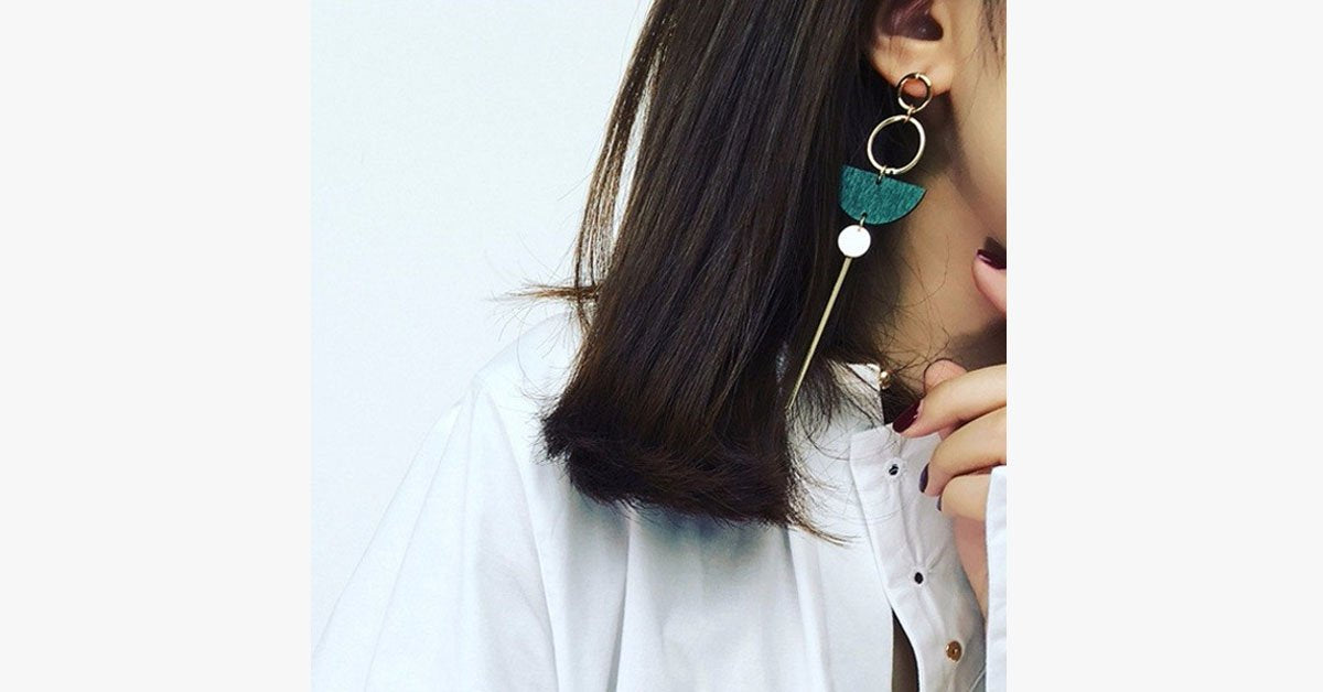 Green Wood Earrings