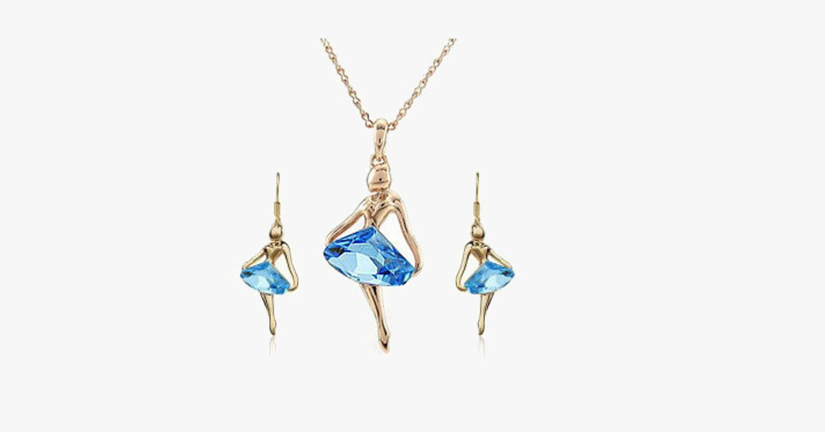 Ballerina Necklace and Earrings Set