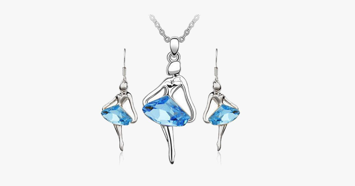 Ballerina Necklace and Earrings Set