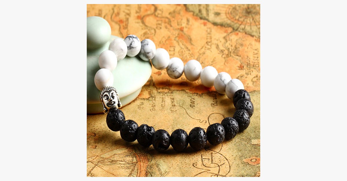 Buddha Lava Stone Unisex Bracelet